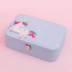 Juwas Kawaii Rainbow Unicorn And Elephant Jewelry Box
