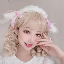 Juwas NEW ARRIVAL Kawaii Sheep Ears Mini Bow Headband