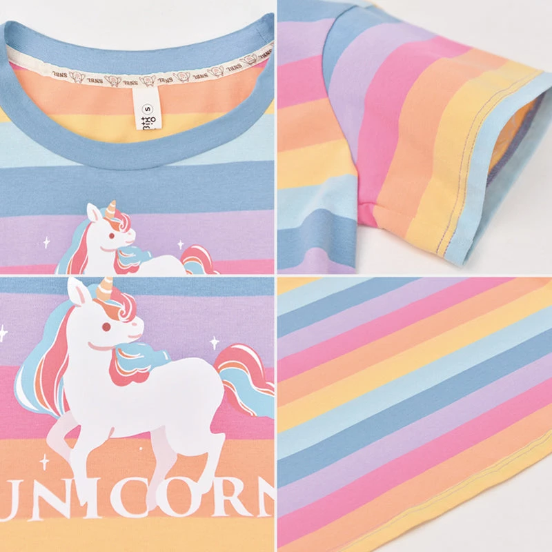 Juwas NEW ARRIVAL Pastel Rainbow Color Unicorn T-shirt 6 Juwas NEW ARRIVAL Pastel Rainbow Color Unicorn T-shirt