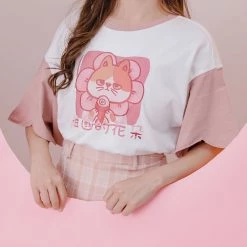 Juwas NEW ARRIVAL Grumpy Flower Cat Two-Tone Shirt 11 Juwas NEW ARRIVAL Grumpy Flower Cat Two-Tone Shirt