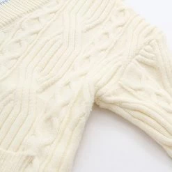 Juwas Korean Cream Knitted Cardigan Sweater CLOTHING
