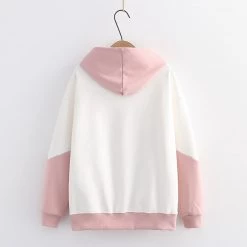 Juwas Rainbow Rabbit Print Pocket Warm Hoodie CLOTHING