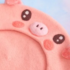 Juwas NEW ARRIVAL Pink Piggy Handmade Wool Beret
