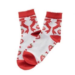 Juwas CLOTHING Sweet Strawberry Slice Print Ankle High Socks
