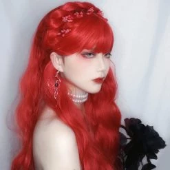 Juwas Fashion & Beauty Flame Red Princess Bangs Wavy Wig