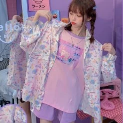 Juwas Bunny Printed Long Sleeve Shirt Top NEW ARRIVAL