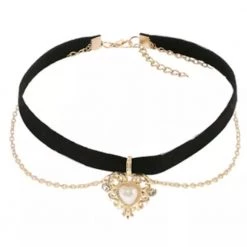 Juwas Pearl Heart Pendant Choker NEW ARRIVAL