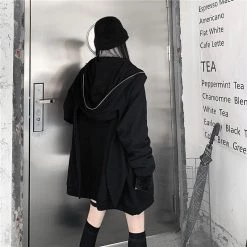 Juwas NEW ARRIVAL Cheeky Black Bunny Ears Oversize Sweater Hoodie