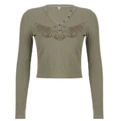 Juwas NEW ARRIVAL Angel Heart Print Long Sleeve T-Shirt