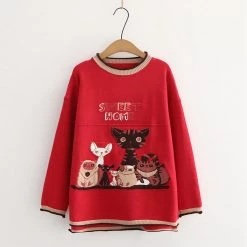 Juwas CLOTHING Sweet Home Animals Embroidery Sweater
