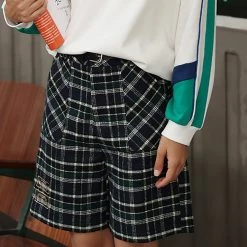 Juwas College Style Vintage Plaid High Waist Shorts NEW ARRIVAL 15 Juwas College Style Vintage Plaid High Waist Shorts NEW ARRIVAL