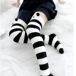 Juwas Kawaii Animal Themed Stripe Socks CLOTHING