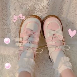 Juwas Japanese Lolita Bunny Bow-Knot Shoes