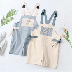 Juwas NEW ARRIVAL Moon Rabbit Print Shorts Overall