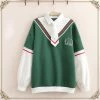 Juwas NEW ARRIVAL High School Bunny Velvet Polo Sweater