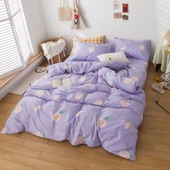 Juwas Sweet Peach Pastel Lavender Beddings Set 10 Juwas Sweet Peach Pastel Lavender Beddings Set