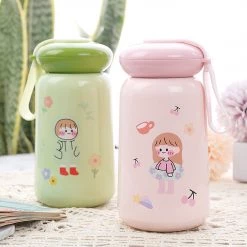 Juwas Cute Cartoon Print Water Bottle