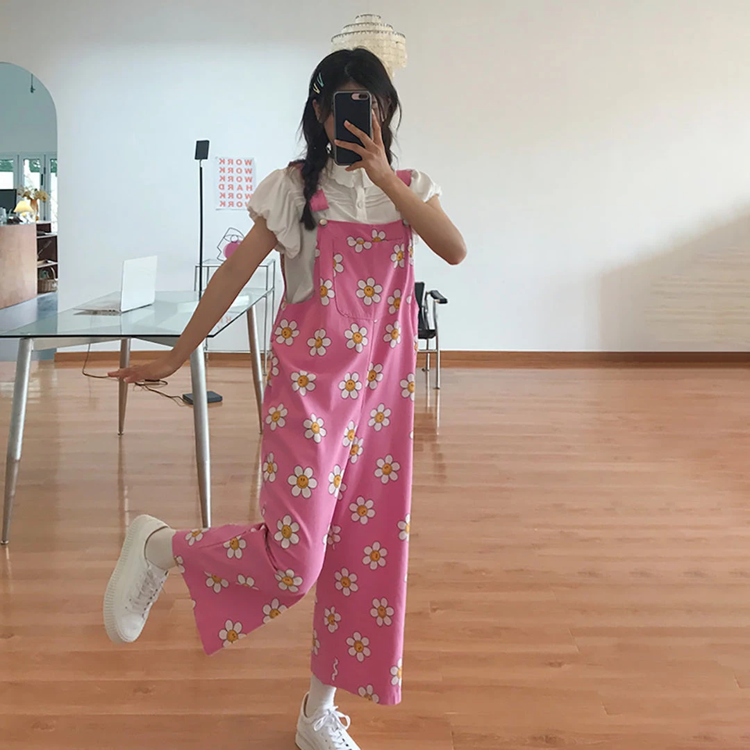Juwas NEW ARRIVAL Flowers Print Rose Overalls Suitpants Dungaree 5 Juwas NEW ARRIVAL Flowers Print Rose Overalls Suitpants Dungaree