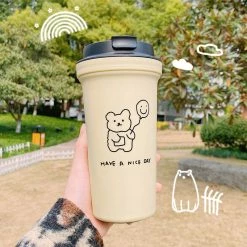 Juwas Kawaii Bear And Cow Hot Beverage Cup NEW ARRIVAL