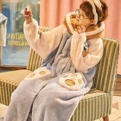 Juwas Kawaii Mouse Paws Hooded Sleepwear Pajama