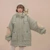 -Juwas Lovely Green Dino Inspired Parka Coat