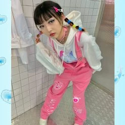 Juwas Retro Punk Kitty Print Oversize Overalls NEW ARRIVAL 12 Juwas Retro Punk Kitty Print Oversize Overalls NEW ARRIVAL
