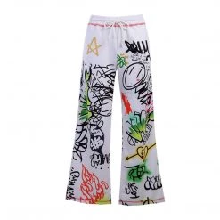 Juwas Cool Street Spray Paint Doodle Sweatpants NEW ARRIVAL