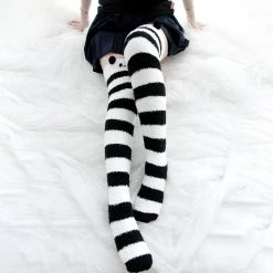 Juwas Kawaii Animal Themed Stripe Socks CLOTHING