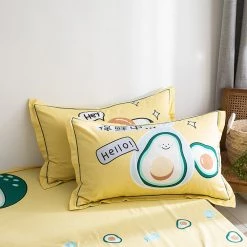 Juwas HOME&LIFESTYLE Kawaii Filled Cartoon Prints Bed And Pillow Covers