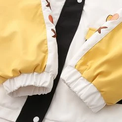 Juwas Cartoon Shiba Inu Print Color Block Pocket Hoodie CLOTHING