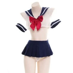Juwas Sexy Blue Sailor Uniform- Top And Skirt