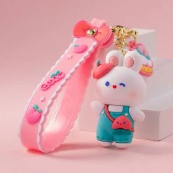 Juwas Cute Peach Rabbit Keychain