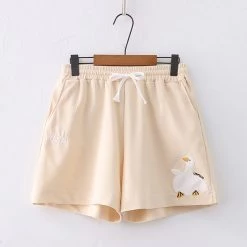 Juwas CLOTHING Cartoon Duck Embroidery Pocket Shorts