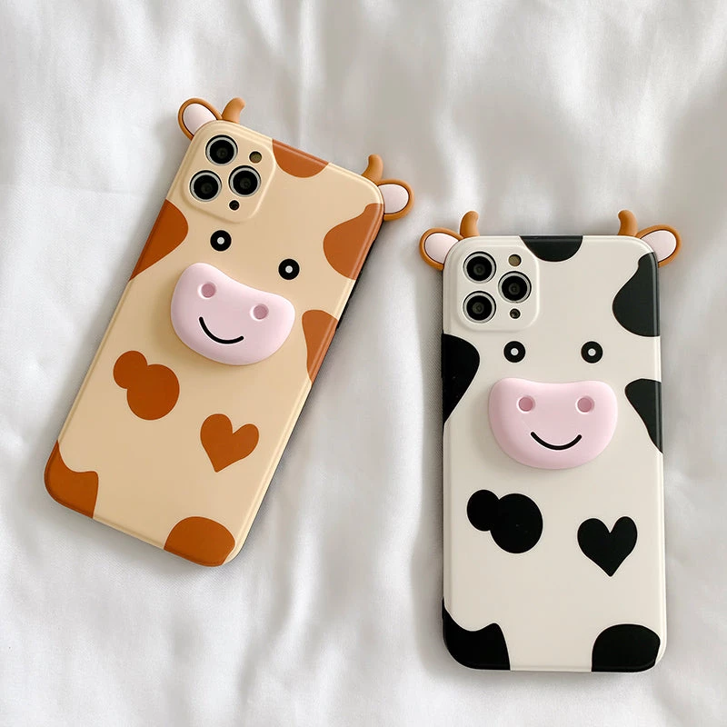 Juwas Kawaii 3D Cow Print IPhone Case 5 Juwas Kawaii 3D Cow Print IPhone Case