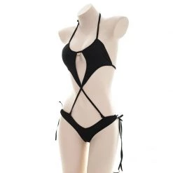Juwas CLOTHING Sexy String Lingerie- Black And White