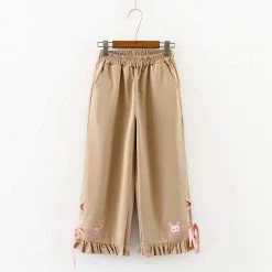 Juwas Kawaii Friends Ribbon Frilled Capri Pants