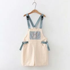 Juwas NEW ARRIVAL Moon Rabbit Print Shorts Overall