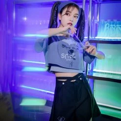 Juwas Chic Fake Undershirt Top Irregular Pants