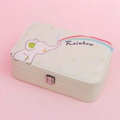 Juwas Kawaii Rainbow Unicorn And Elephant Jewelry Box