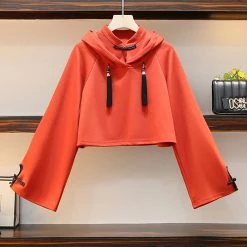 Juwas Vintage Tassel Sweatshirt Skirt Hoodie