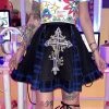 Juwas Harajuku Cross Embroidery Skirt