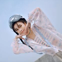 Juwas NEW ARRIVAL Pastel Blue Hearts Hoodie Blazer