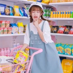 Juwas Japanese Kitten Fake Jumper Dress