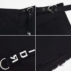 Juwas NEW ARRIVAL Punk Black Tattered “Warrior” Short Pants 12 Juwas NEW ARRIVAL Punk Black Tattered “Warrior” Short Pants