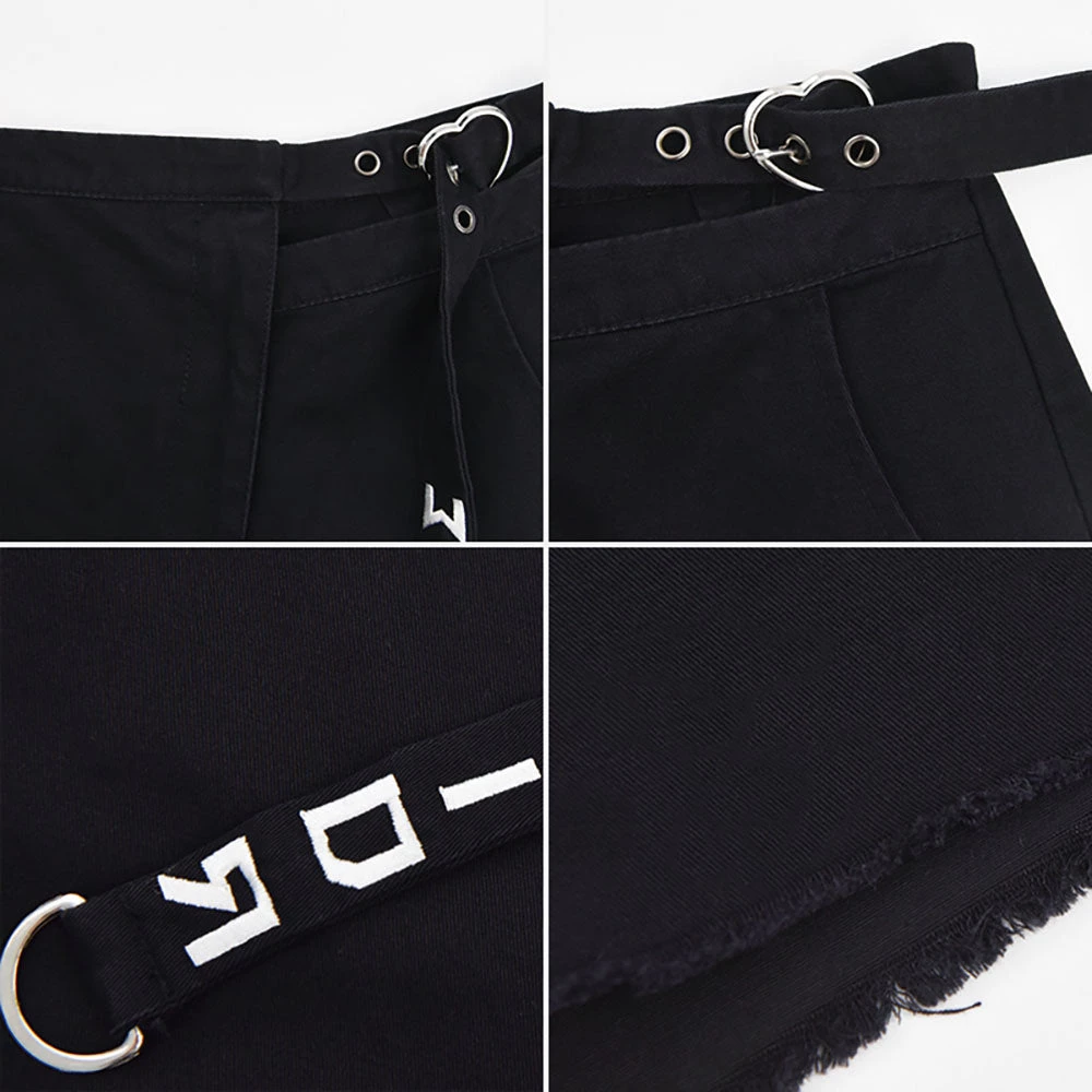 Juwas NEW ARRIVAL Punk Black Tattered “Warrior” Short Pants 7 Juwas NEW ARRIVAL Punk Black Tattered “Warrior” Short Pants