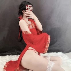 Juwas Red Chinese Styled Night Lingerie Set
