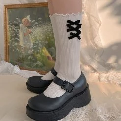 Juwas Velvet Bowknots Cotton Lolita Stockings NEW ARRIVAL