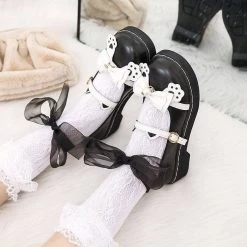 Juwas Lolita Girl Cat Paw Uniform Shoes