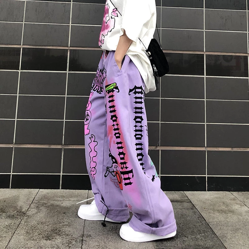 Juwas Street Style Spray Graffiti Loose Pants NEW ARRIVAL 3 Juwas Street Style Spray Graffiti Loose Pants NEW ARRIVAL