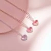 Juwas NEW ARRIVAL Lovely Peach Heart Silver Necklace